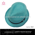 100% polyester PP crochet fedora hats decorate design